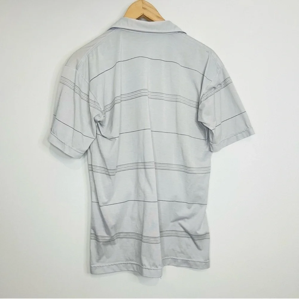 Christian Dior Light Gray Striped Polo M